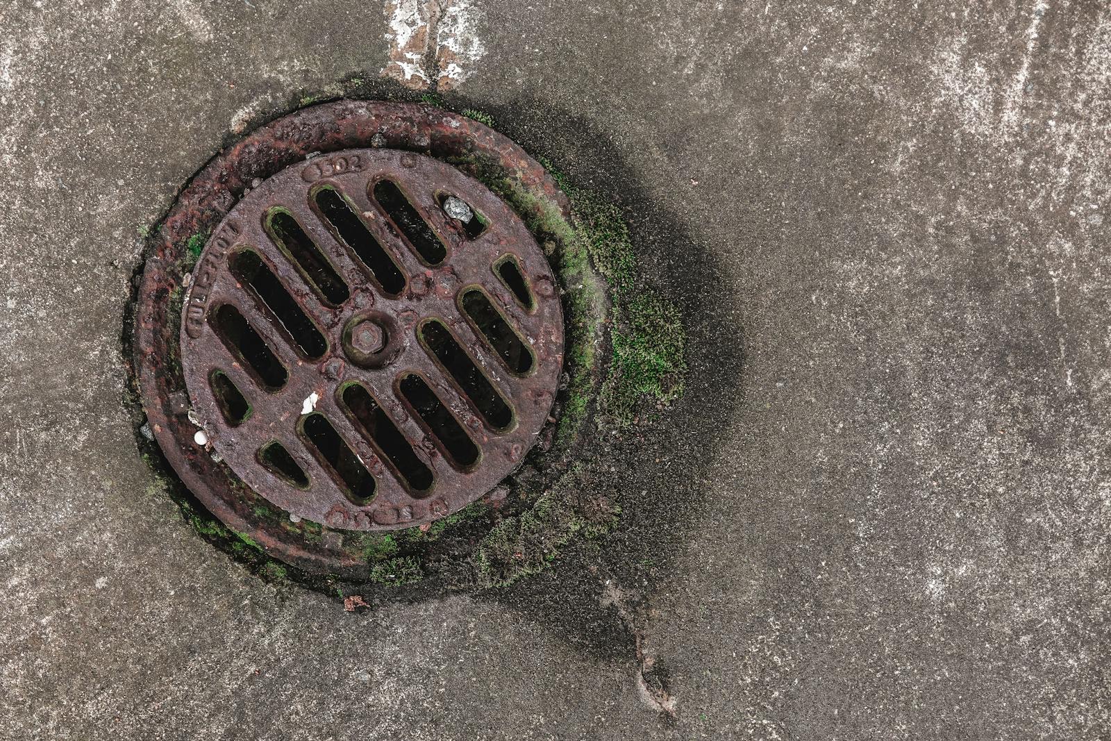 Cast-iron sewer drain grate cover for sewer line services in the Niagara Region